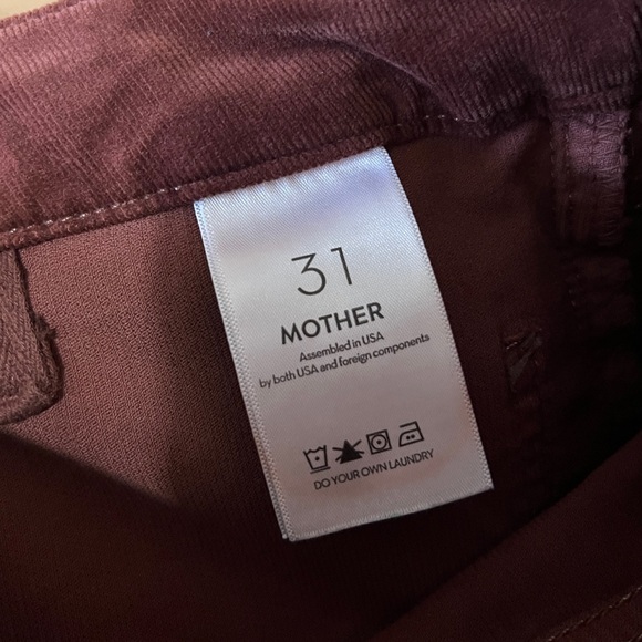 Mother | The Patch Pocket Roller Skimp Wide Leg Corduroy Rum Russian Size 31 - Picture 4 of 14